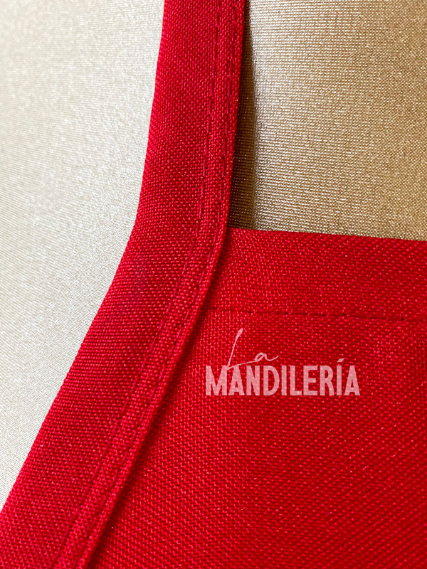 Mandil Básico con bolsa delantera Rojo